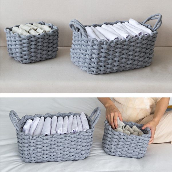 cesta ganchillo de la ropa hecha a mano