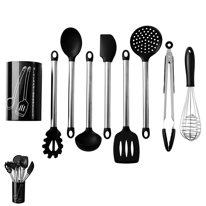 Utensilios de Cocina Silicona Madera - Oboblo  Juego de utensilios de  cocina, Utensilios de cocina de silicona, Utensilios de cocina