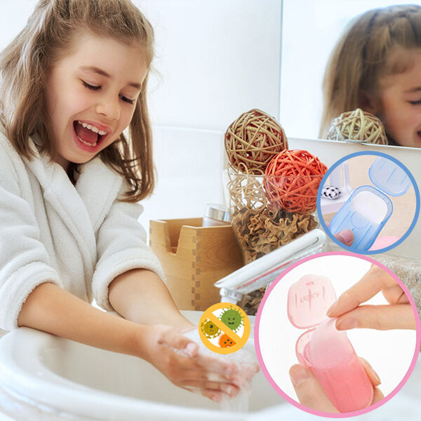 Hojas de jabon de manos papel desinfectante niños